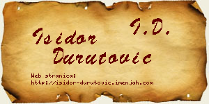 Isidor Durutović vizit kartica
